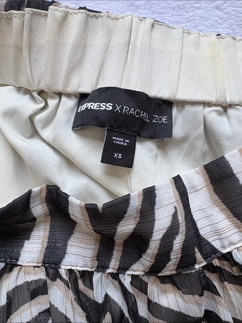 Express Zebra-Print Maxi Skirt - Black & White